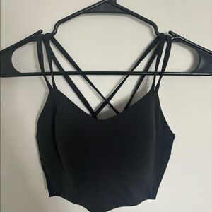 Black cloud long line sports bra lululemon